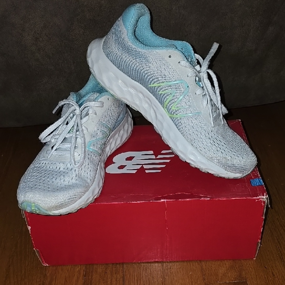New Balance Sky Blue and White Running Shoes